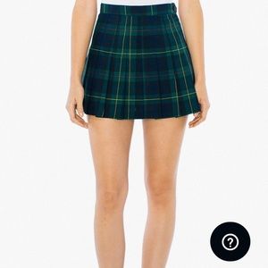 American Apparel Green Plaid Tennis Skirt